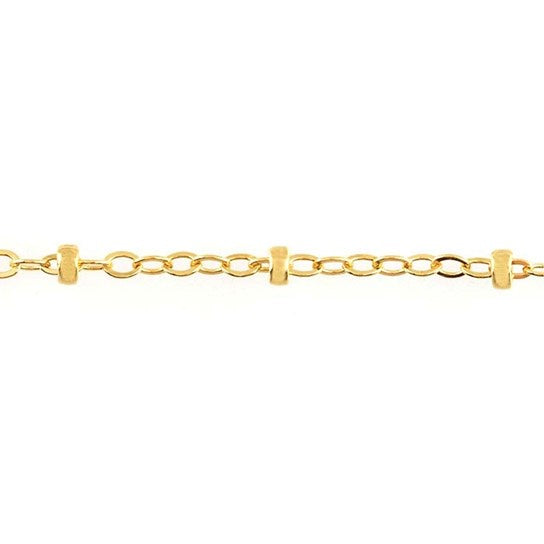 Perma Jewel Yellow Gold Filled Flat Oval Cable Chain 21cm