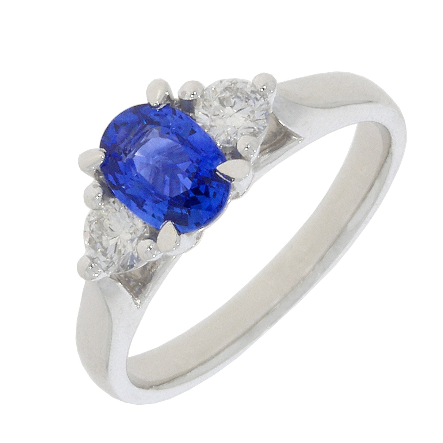 Platinum Sapphire & Diamond Trilogy Ring