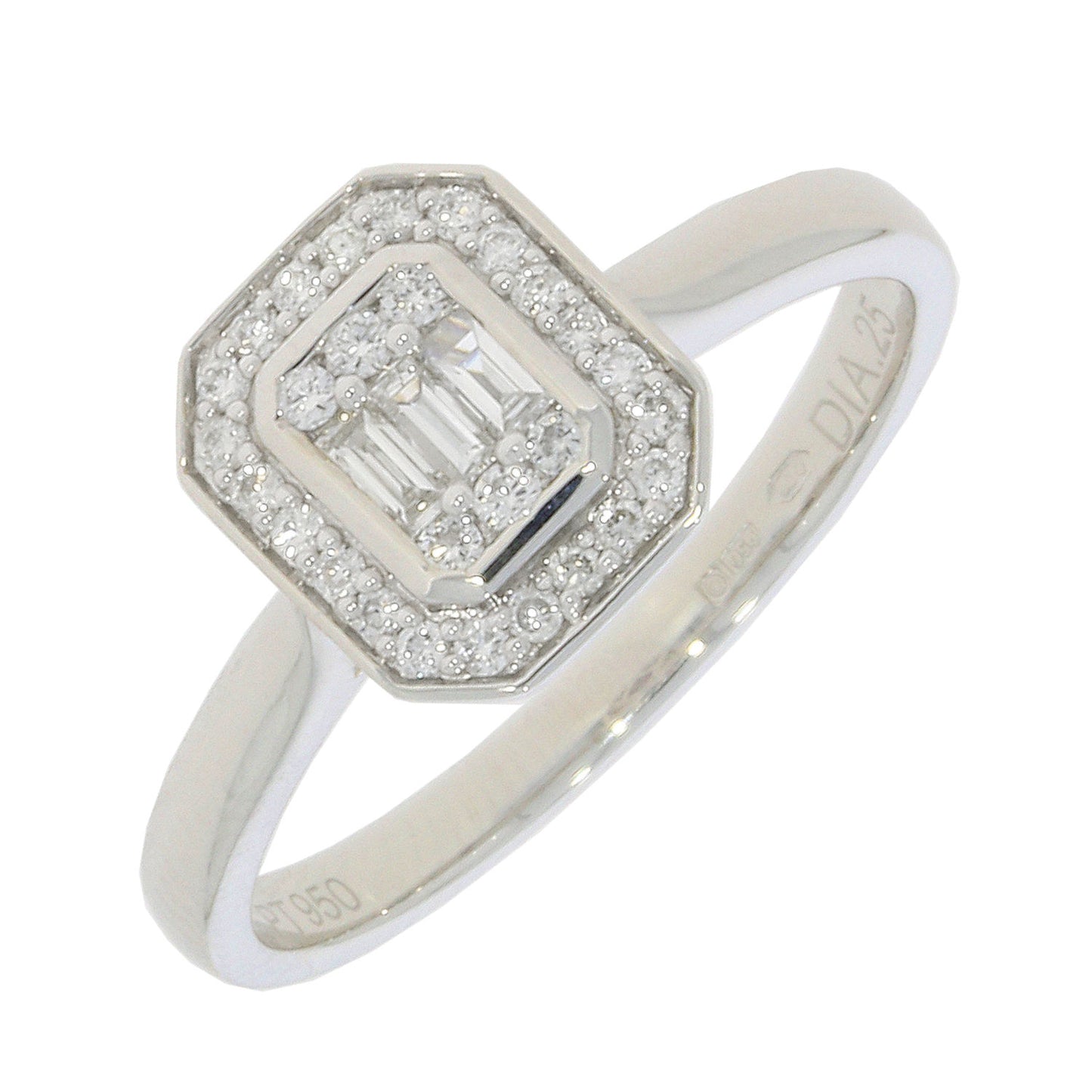 Platinum Cluster Diamond Ring 0.25ct