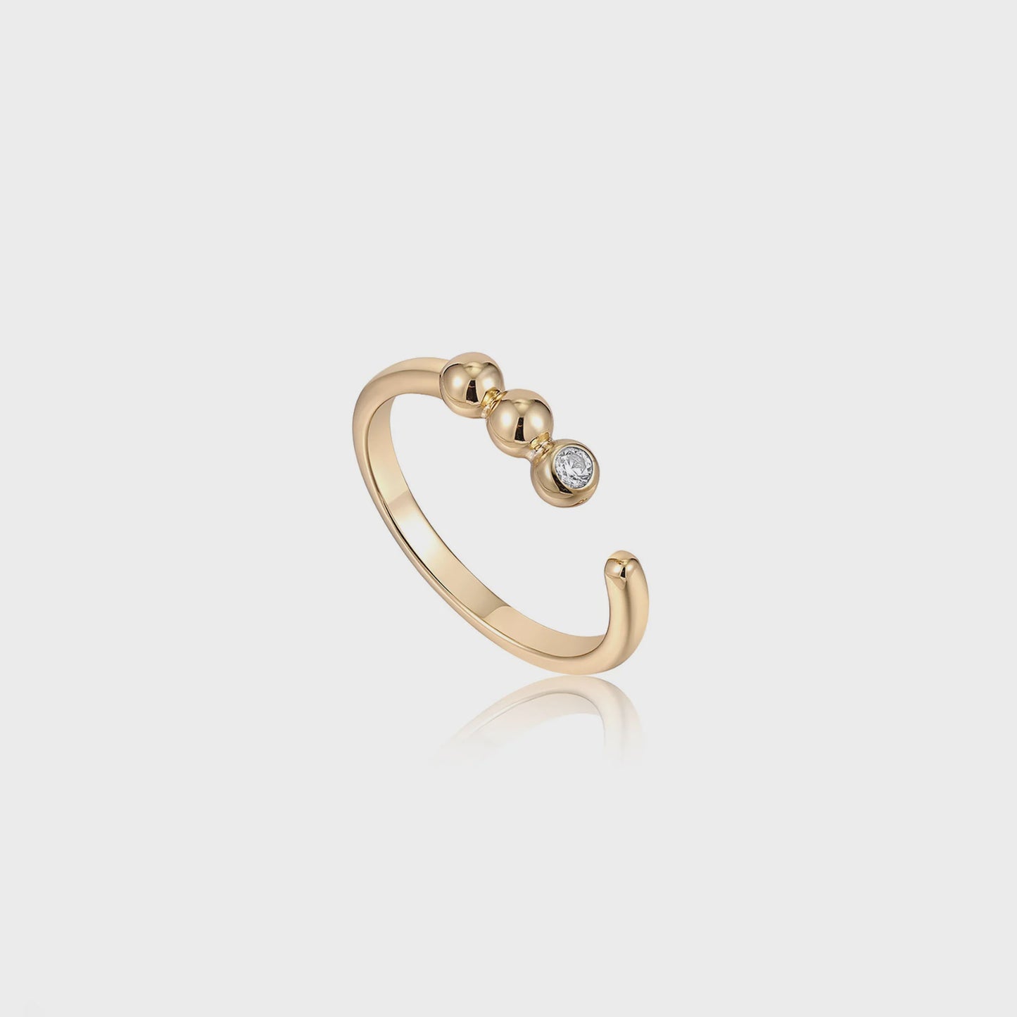 ANIA HAIE Gold Orb Sparkle Adjustable Ring R045-01G-CZ
