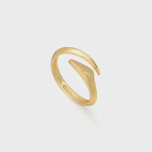 Ania Haie Gold Arrow Twist Adjustable Ring R049-01G