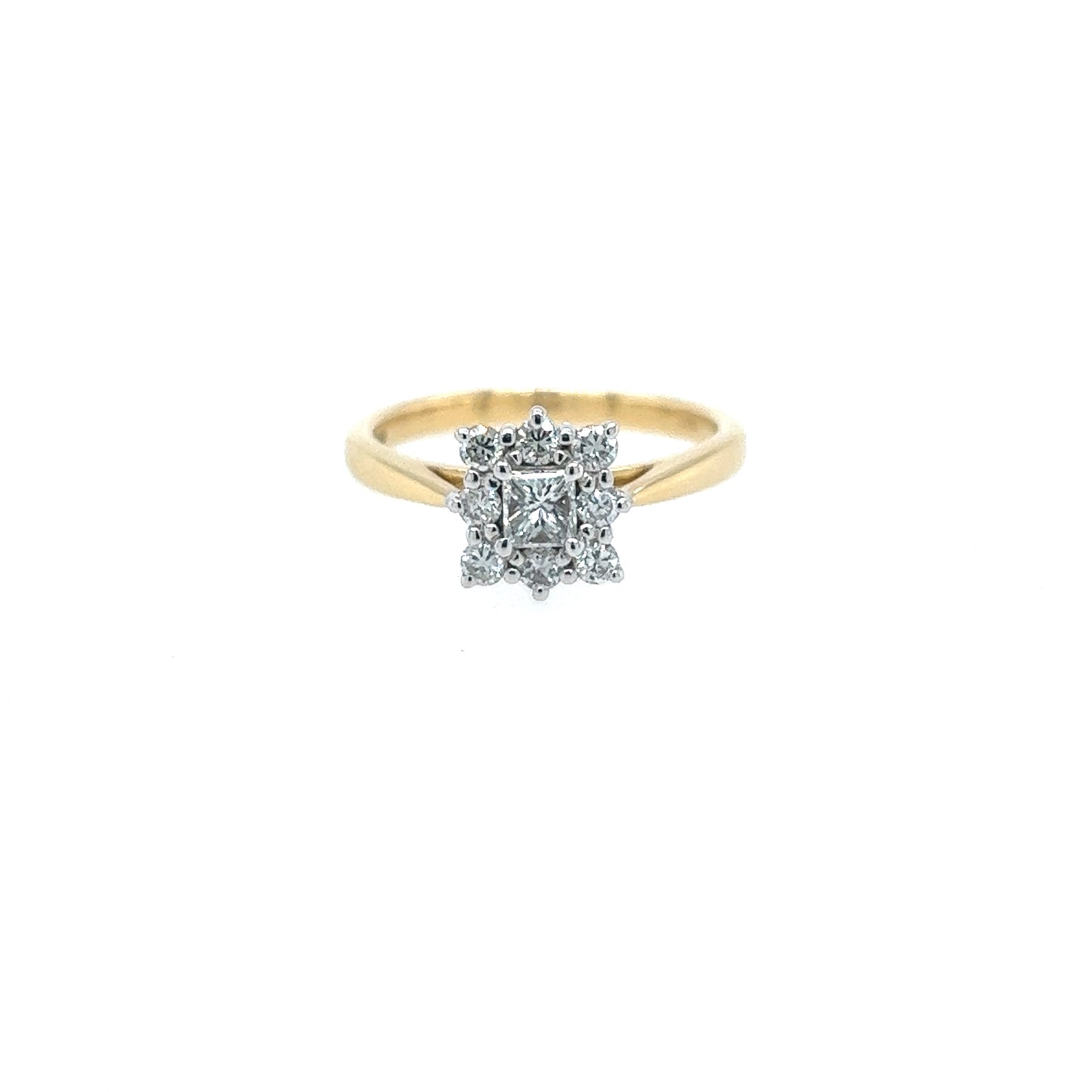 18ct Gold Diamond Cluster Ring - RF1