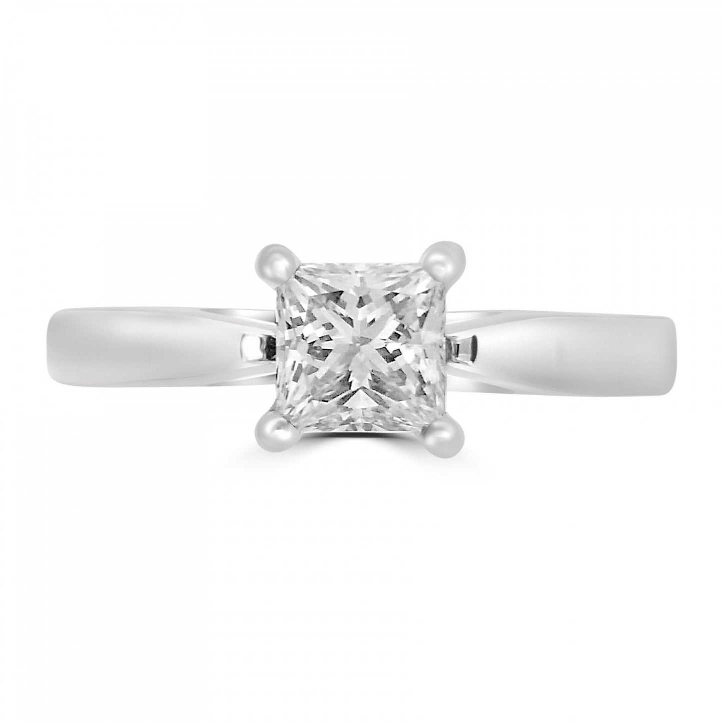 Platinum Princess Cut Diamond Solitaire Ring 0.50ct RN7973