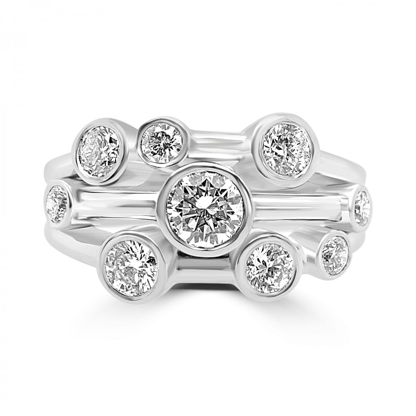 Platinum Diamond Bubble Ring 1.00ct