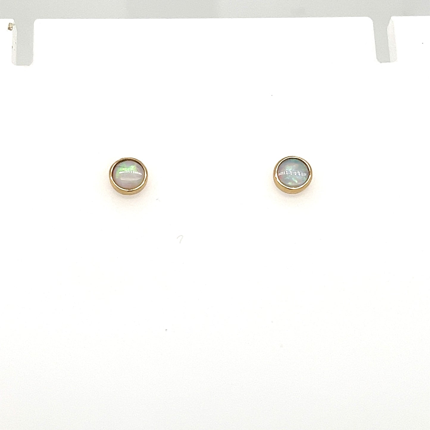 9ct Gold Solid Opal 5mm Earrings