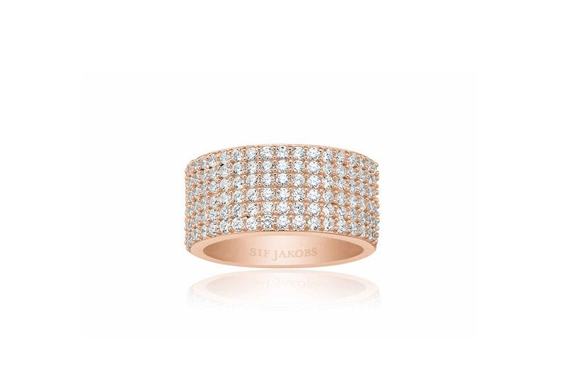 Sif Jakobs Corte Cinque White Rose Gold Plated Ring R10766-CZ-RG/58