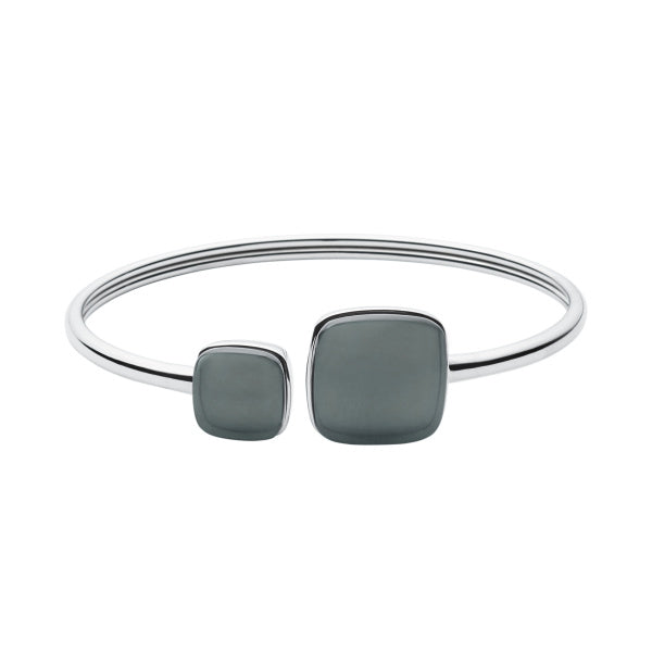 Skagen Sea Glass Stainless Steel Black Square Open Bangle SKJ0870040