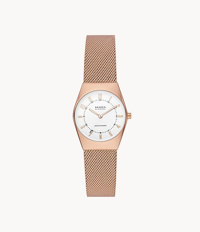 Skagen Grenen Lille Solar-Powered Rose Gold Stainless Steel Mesh Watch SKW3078