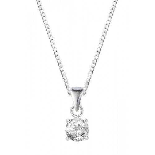 Silver April Birthstone Necklace