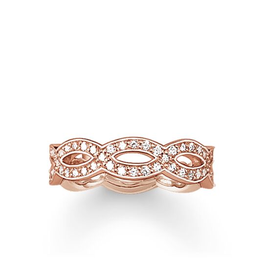 Thomas Sabo Silver Rose Gold Eternal Links Ring Size 54 TR1973-416-14-54
