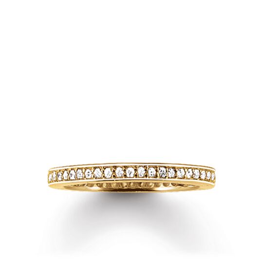 Thomas Sabo Gold Plated Clear Cubic Zirconia Narrow Eternity Ring TR1983-414-14-54