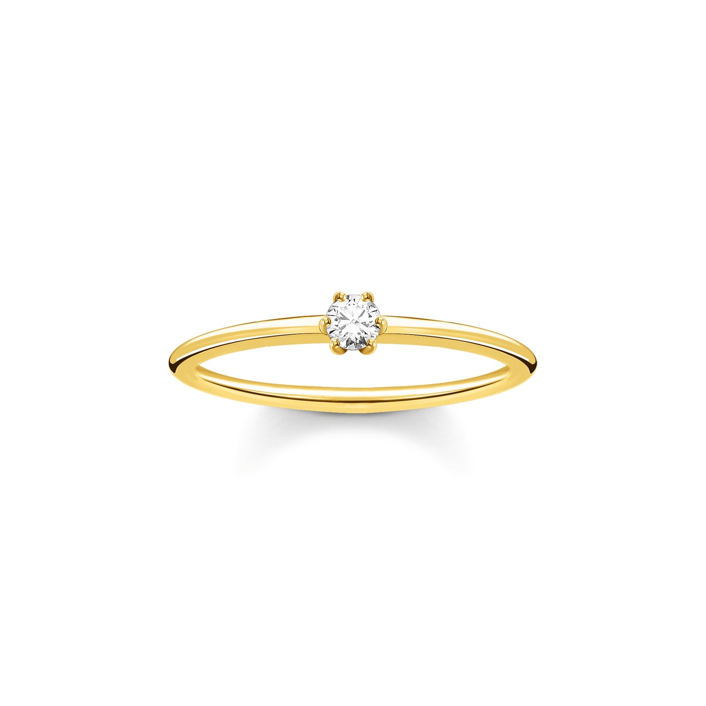 Thomas Sabo Gold Plated CZ six claw Ring TR2312-414-14-50