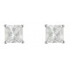 9ct White Gold 5mm Square CZ Earrings