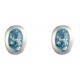 9ct Gold White Gold Aquamarine Oval Earrings