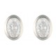 9ct White Gold CZ Oval Earrings