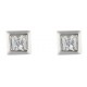 9ct White Gold 3mm CZ Square Earrings