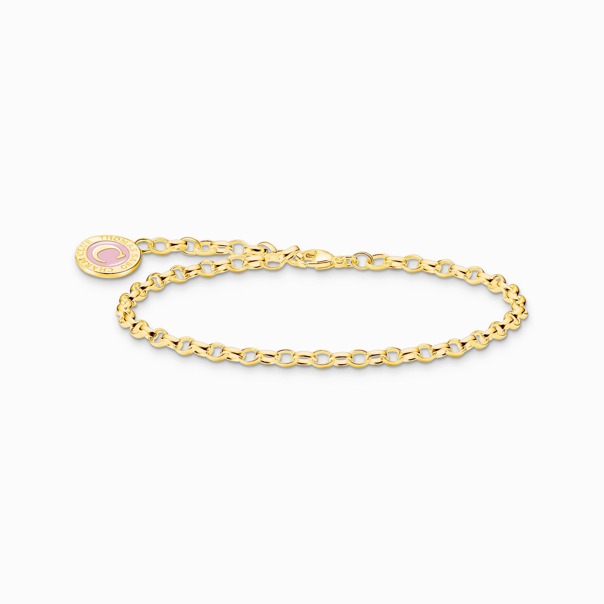 Thomas Sabo Member Charm Bracelet with Pink Charmista Coin Gold Plated X2088-427-39