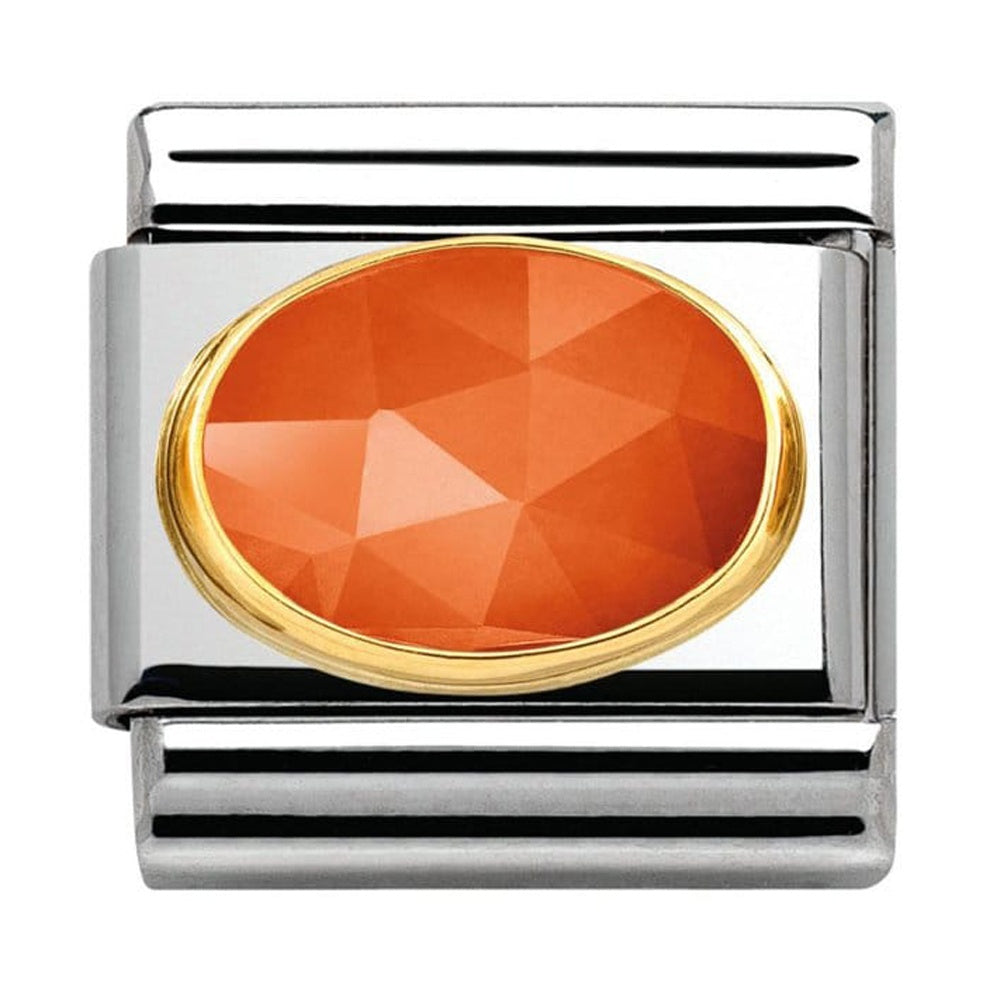 NOMINATION CLASSIC Gold Cashmere Faceted Orange Jade Charm 030515/10