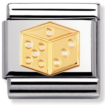 NOMINATION Gold Dice Charm 030110-25