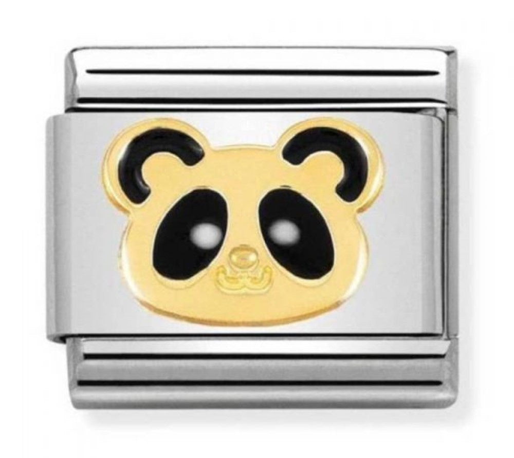 NOMINATION Gold Enamel Panda Head Charm 030248 18