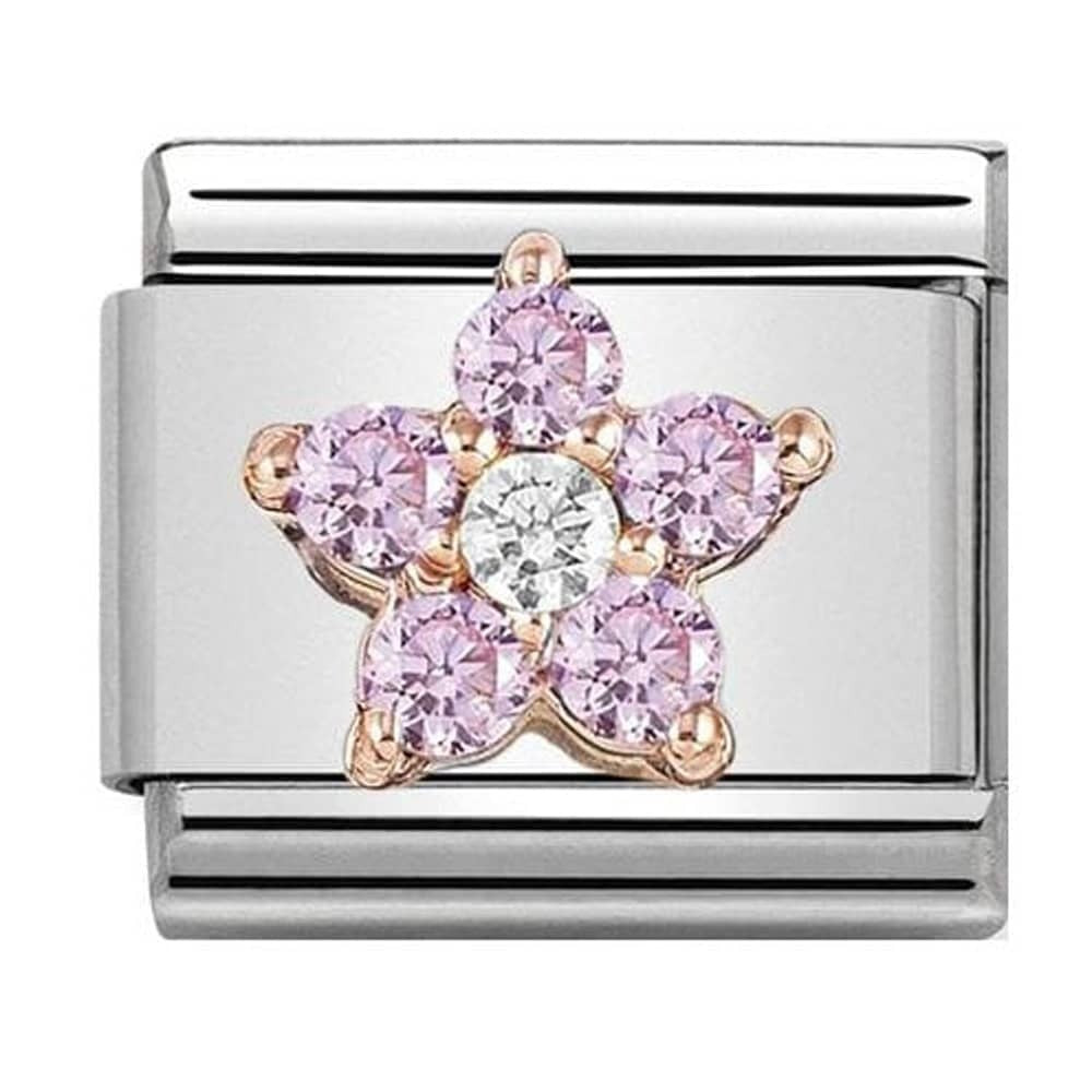 NOMINATION Charm Gold CZ Lilac Flower 430317-04
