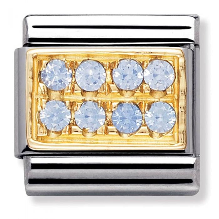 NOMINATION Light Blue Pave CZ Charm 030314 05