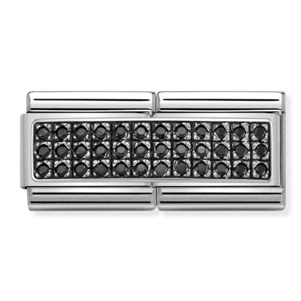 NOMINATION Double Pave Black CZ Charm 330733-10