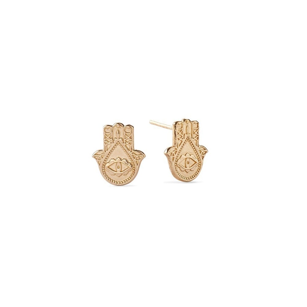 ALEX AND ANI Hand of Fatima Gold Plated Post Earrings PC14SPE06G