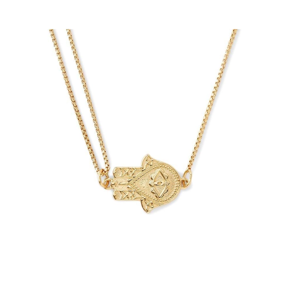 ALEX AND ANI Hand of Fatima Gold Plated Pull Chain Necklace PC14SPN06G