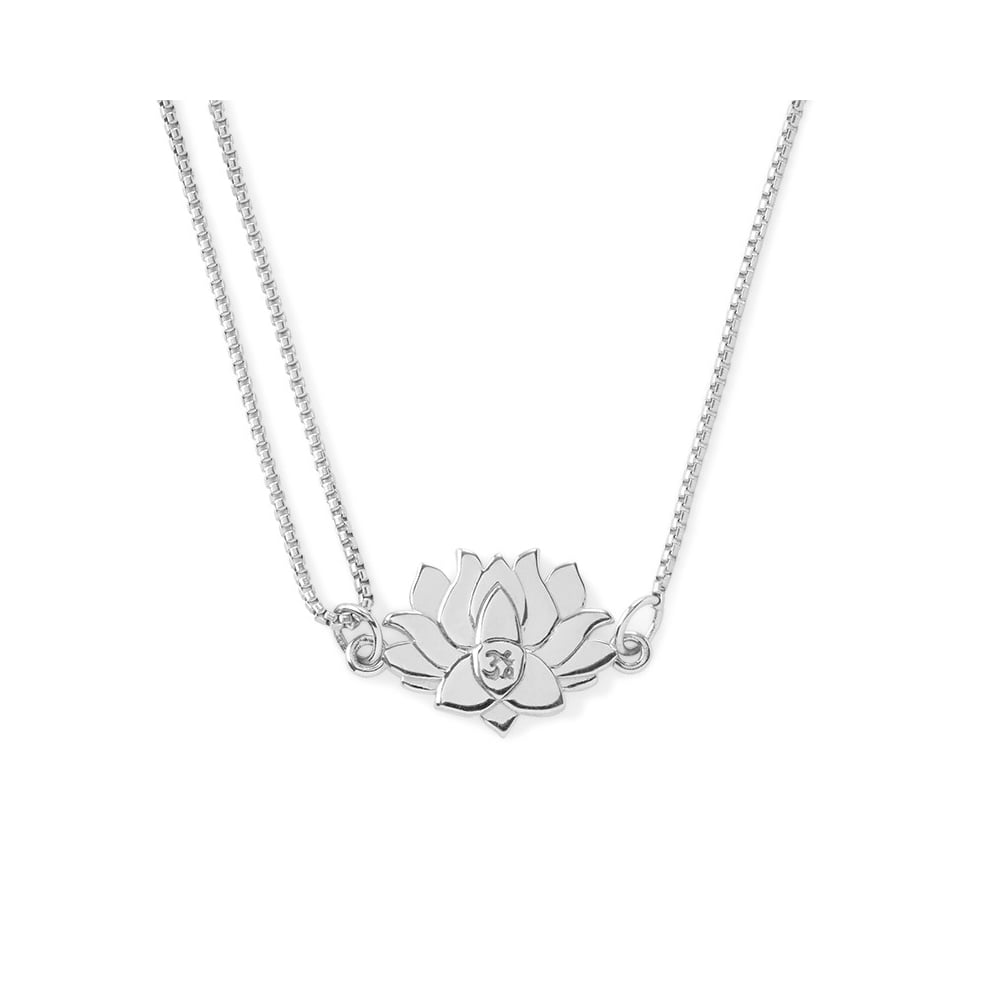 ALEX AND ANI Lotus Peace Petals Sterling Silver Pull Chain Necklace PC14SPN04S