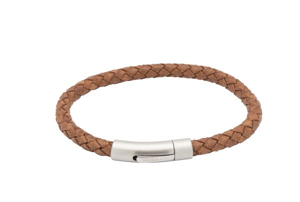 Unique Matte Stainless Steel Tan Leather Bracelet B399TAN