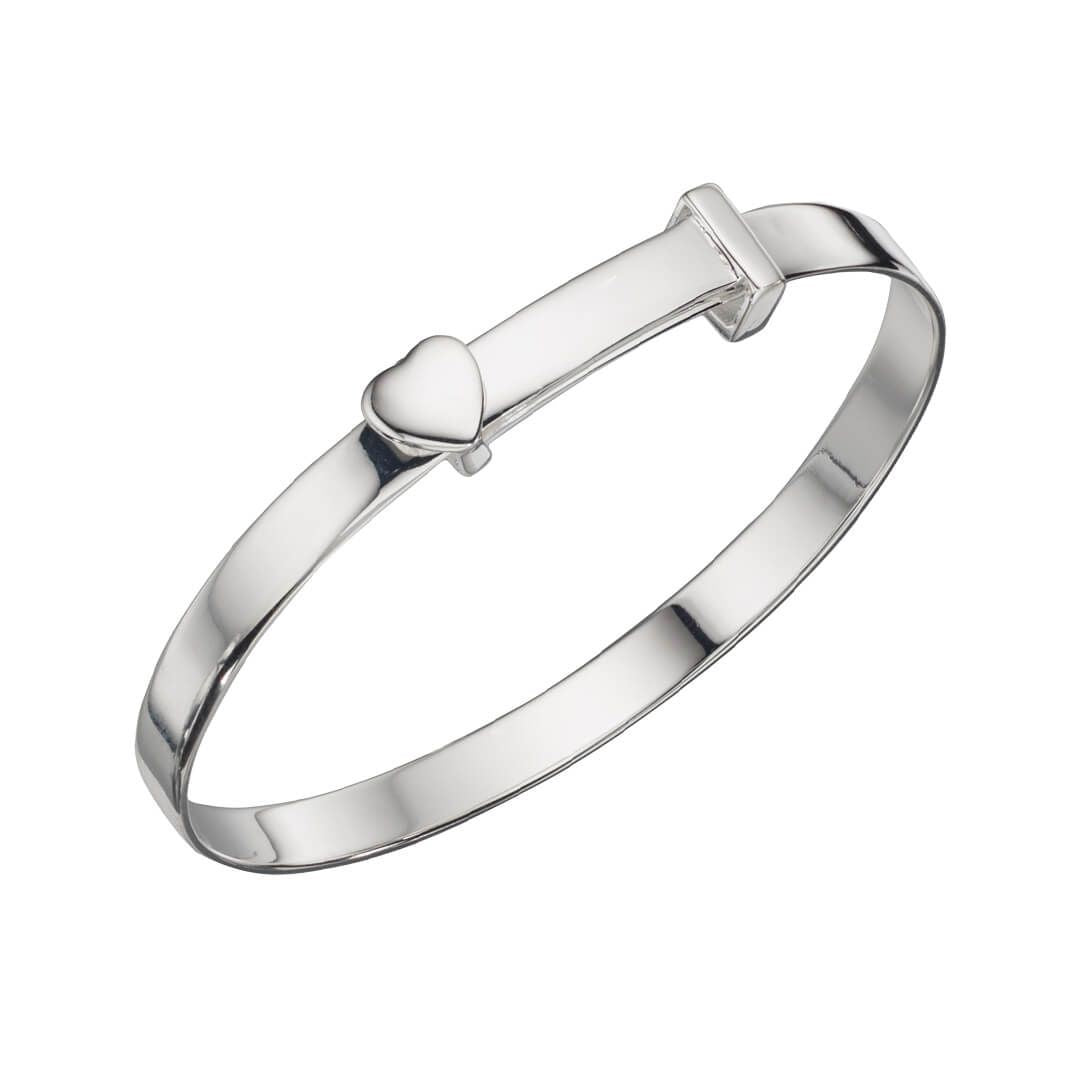 Silver Heart baby Bangle