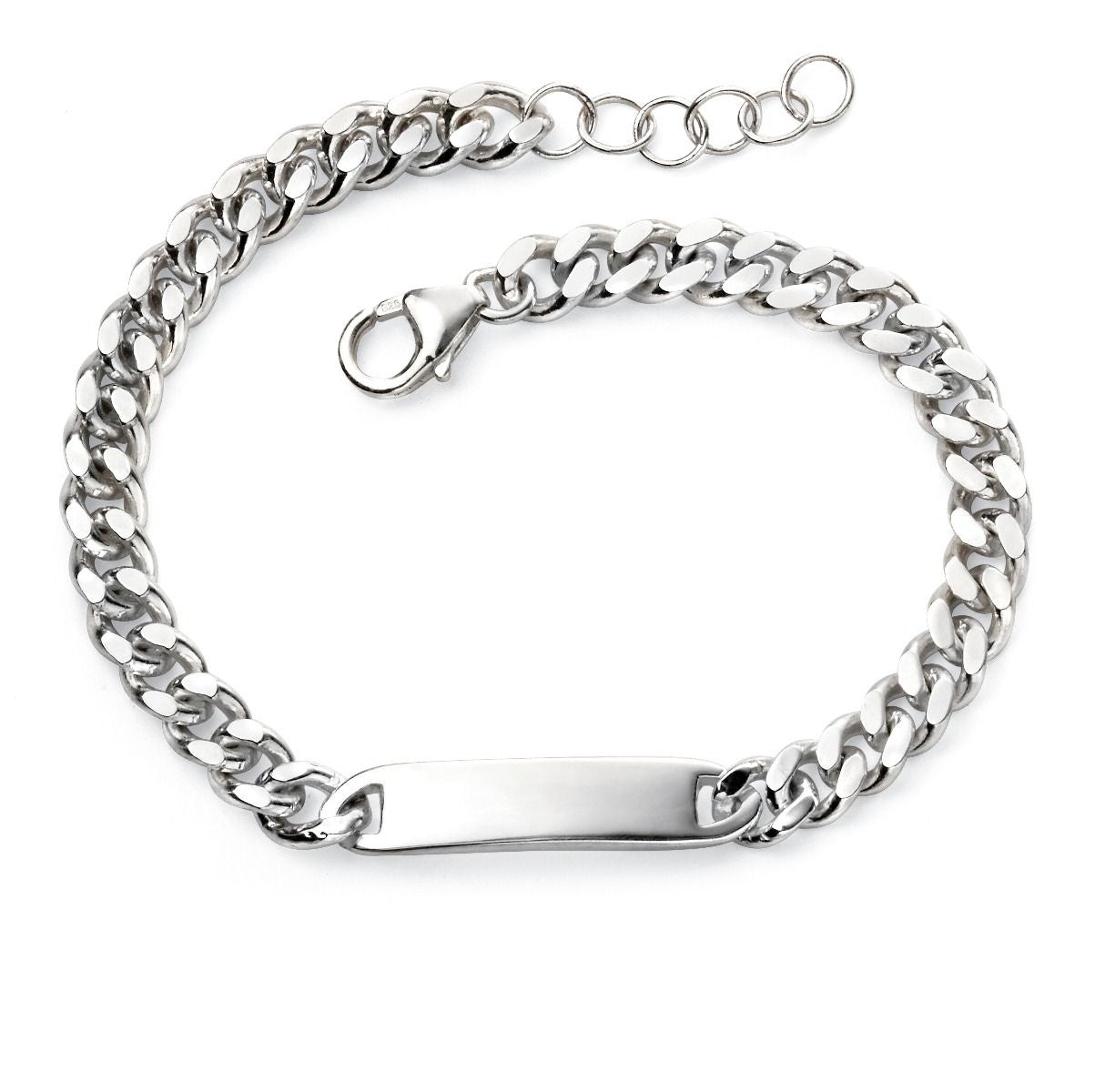 Silver Children's ID Bar Curb Link Bracelet
