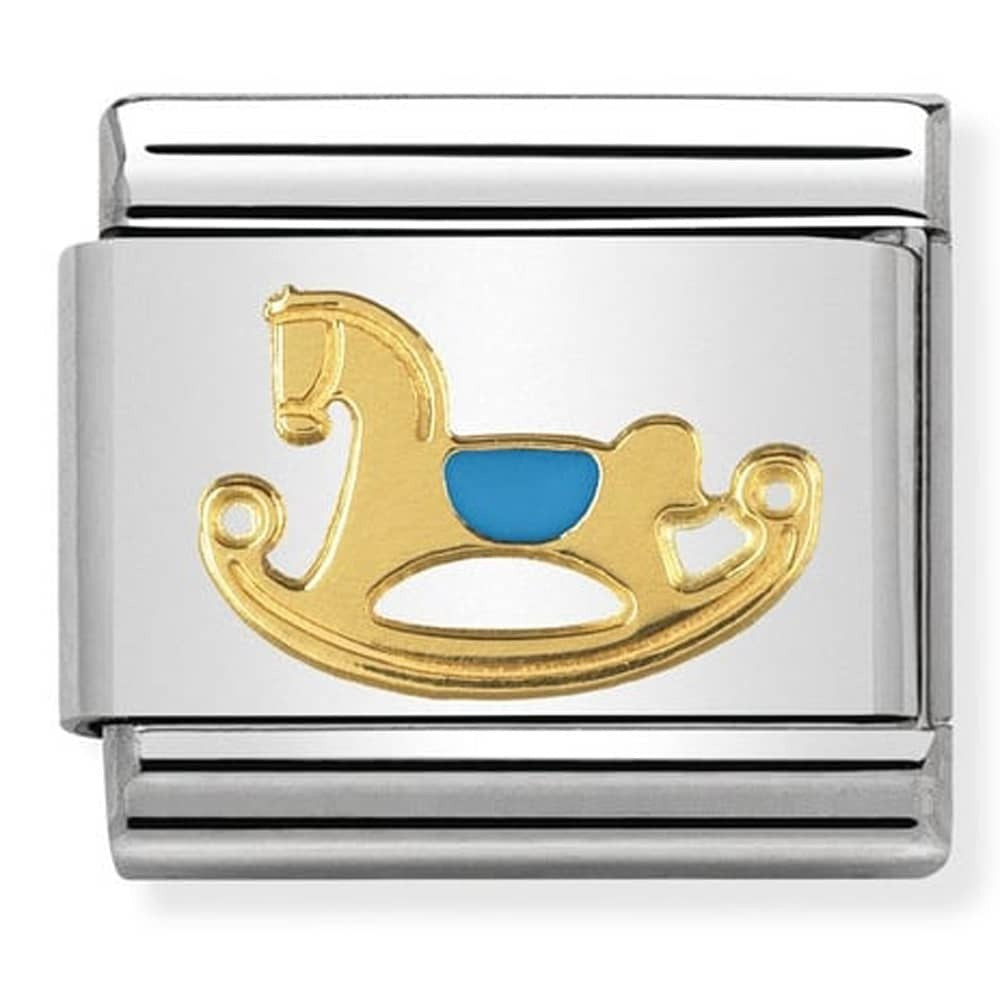 NOMINATION Gold Blue Rocking Horse 030242-44