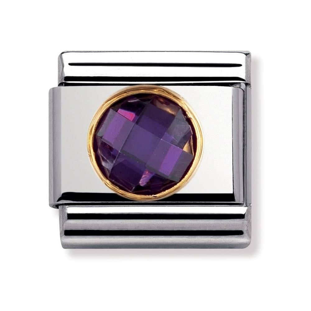 NOMINATION Round CZ Purple Charm 030605-001