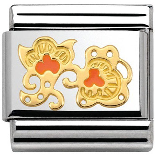 NOMINATION Classic Cashmere Flower Buds Link - Gold/Orange 030281/19