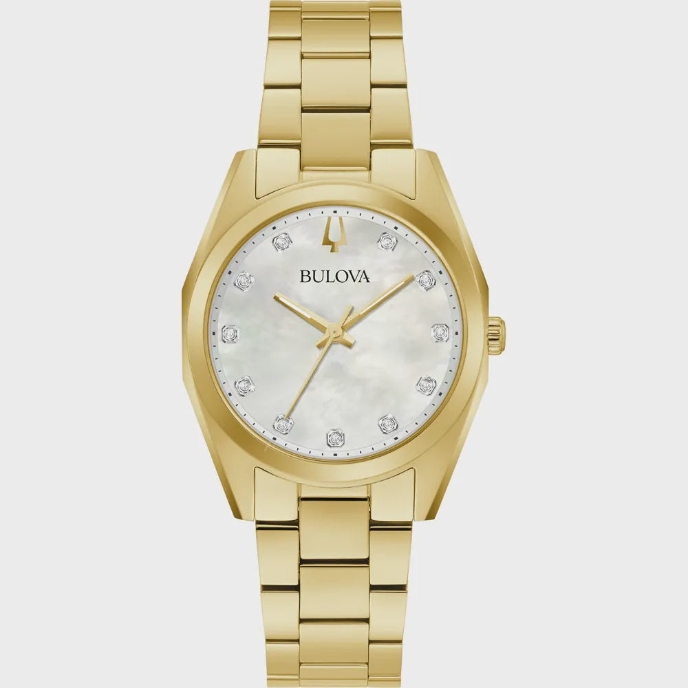 Bulova Ladies Gold Tone Classic Surveyor Watch 97P172