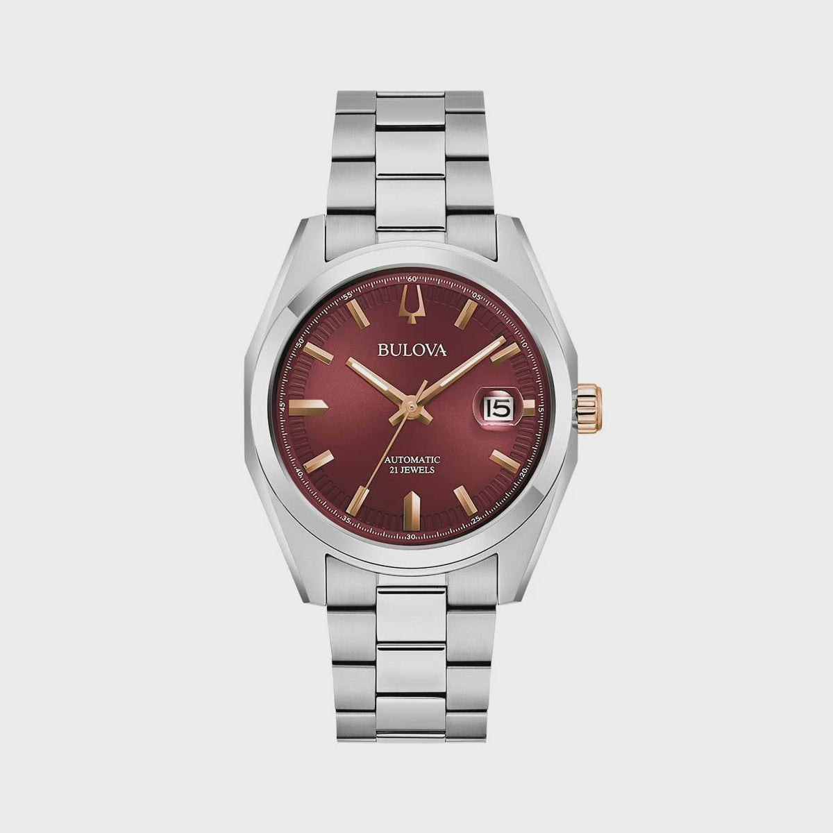 Bulova Gents Classic Surveyor Watch Burgundy 98B422