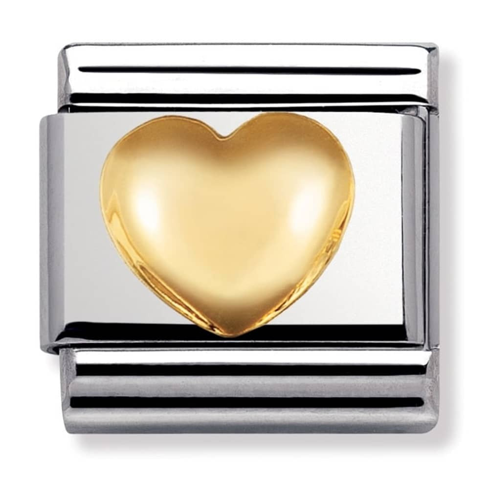 NOMINATION Gold Raised Heart Charm 030116-01