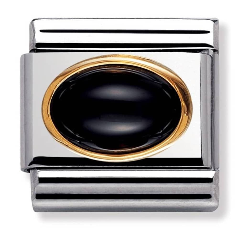 NOMINATION Oval Black Agate Charm 030502-02