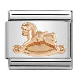 NOMINATION Gold Rocking Horse Charm 430106-15