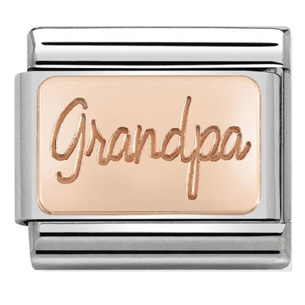 NOMINATION Rose Gold Grandpa Plate Charm 430101-35