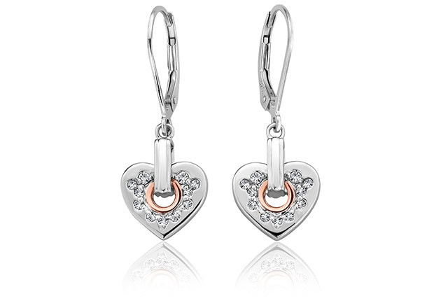 Clogau Cariad Sparkle Heart Earrings 3SCCE01