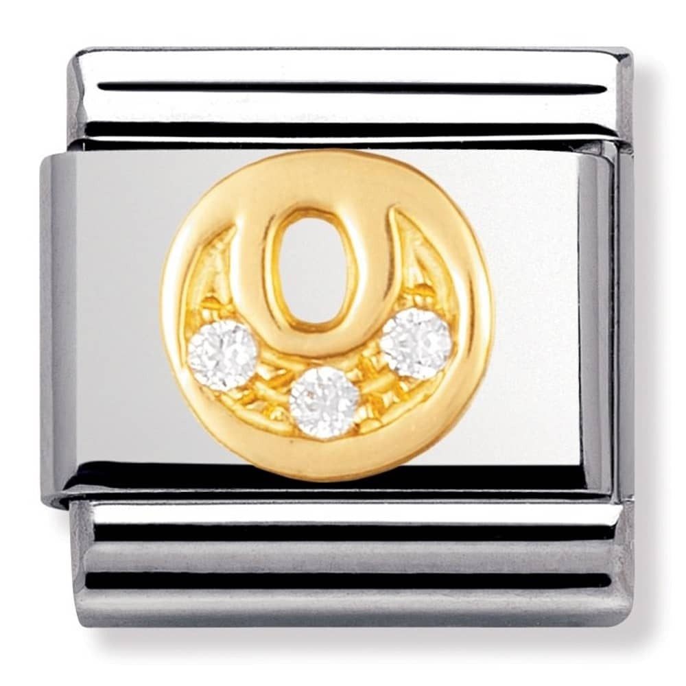 NOMINATION Gold CZ Letter O Charm 030301-15