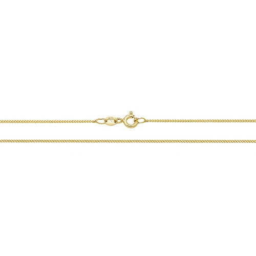 18ct Yellow Gold Close Curb Chain 18''