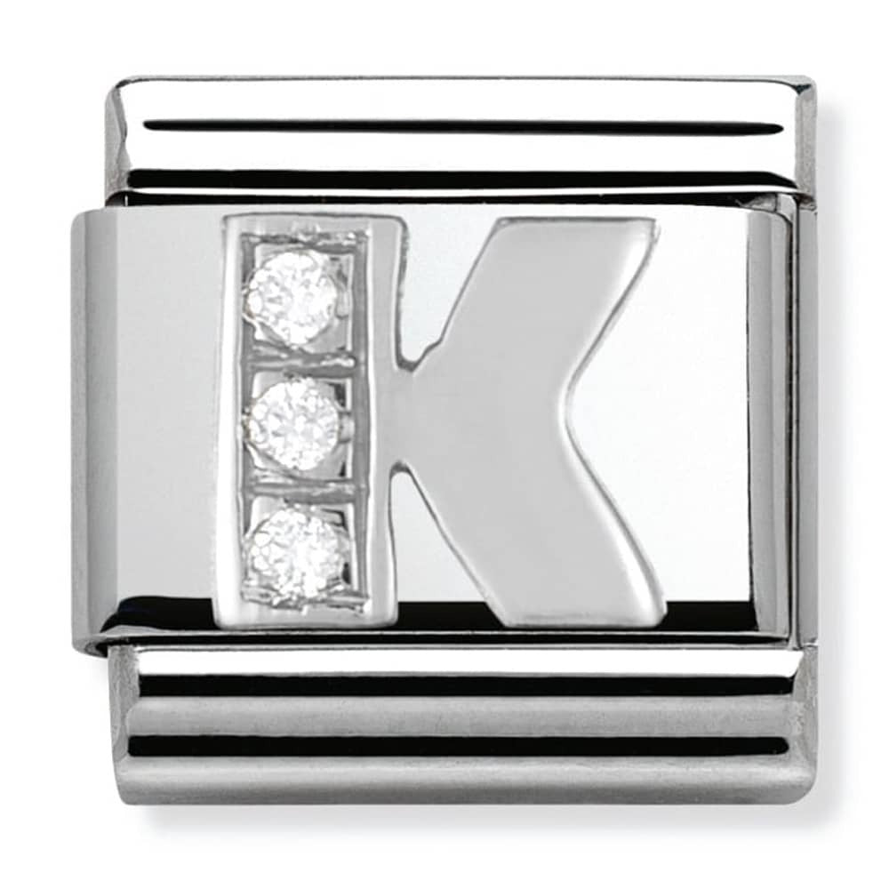 NOMINATION CZ Letter K Charm 330301-11