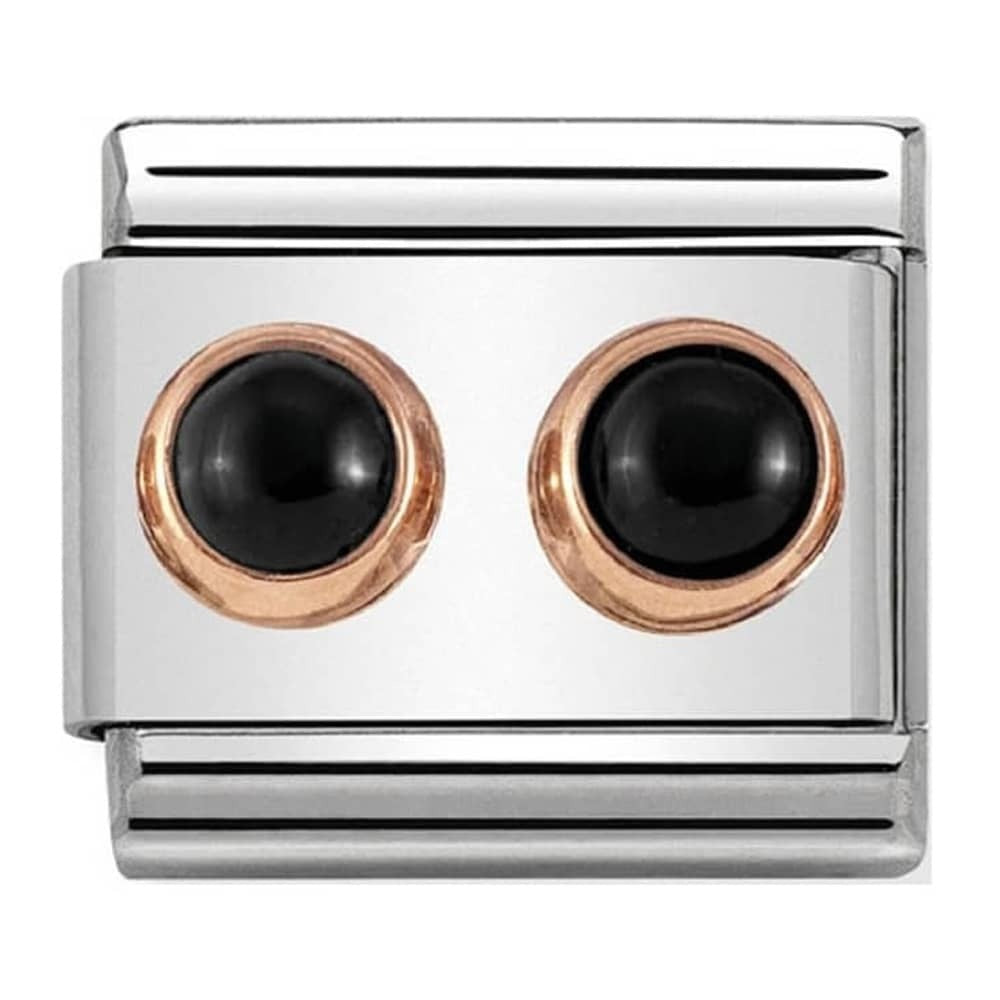NOMINATION Double Black Agate Charm 430506-02