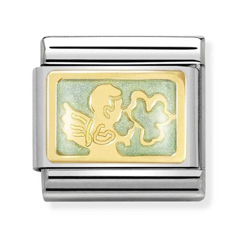 NOMINATION Gold Plates Angel Of Good Luck Charm 030284-30