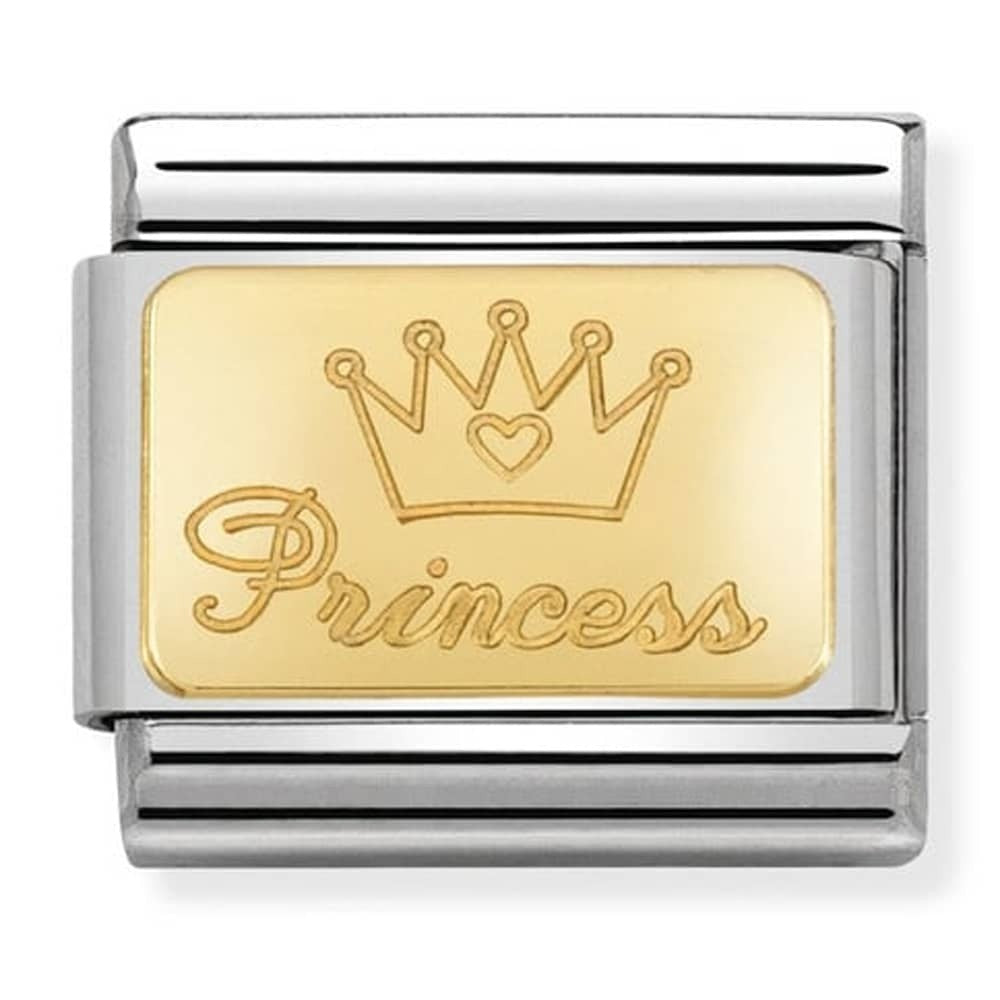 NOMINATION Charm ENGRAVED SIGNS 18k Gold CUSTOM Princess