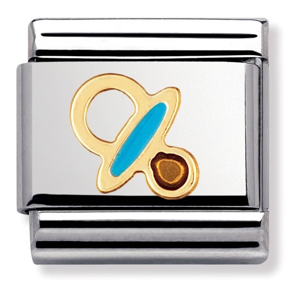 NOMINATION Gold Blue Dummy Charm 030208-42